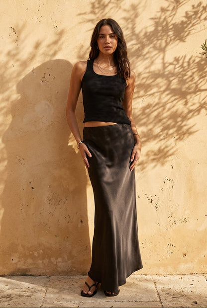 SATIN MAXI SKIRT