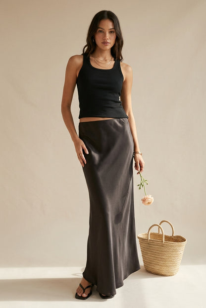 SATIN MAXI SKIRT
