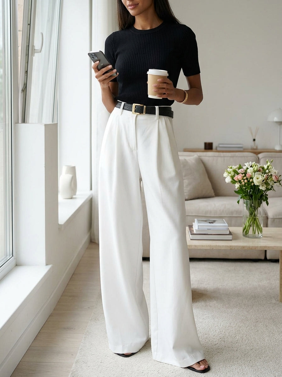 WIDE-LEG PANTS WITHOUT BELT