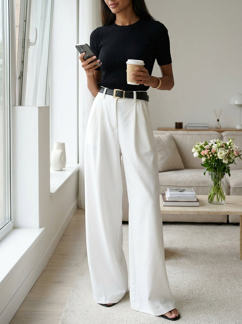 WIDE-LEG PANTS WITHOUT BELT