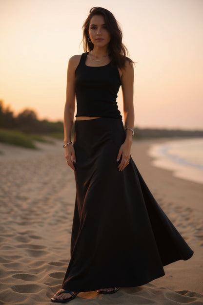 SATIN MAXI SKIRT