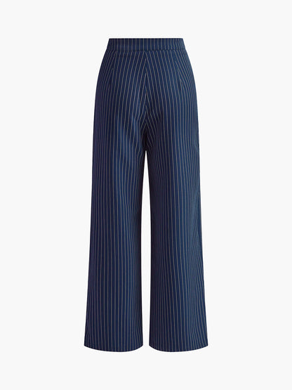 Pinstripe Wide-Led Pants