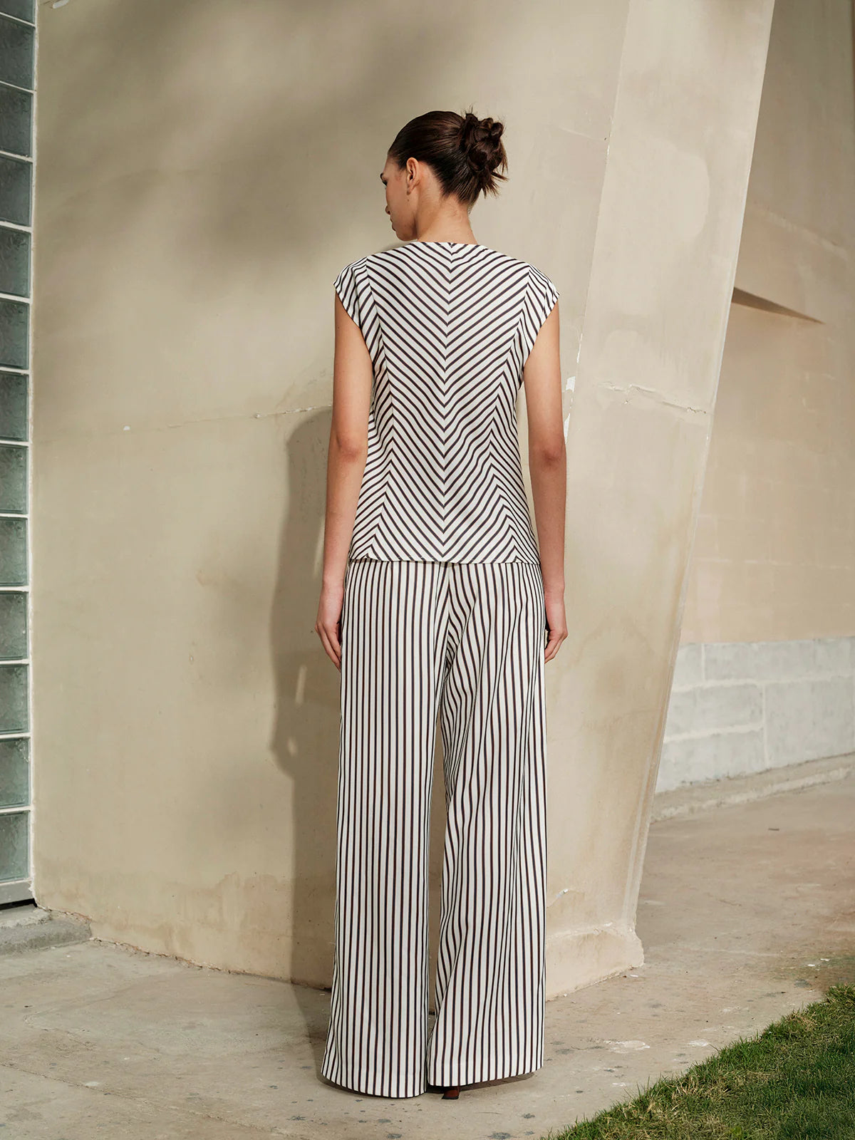 Striped Outfit Shirt with Belt