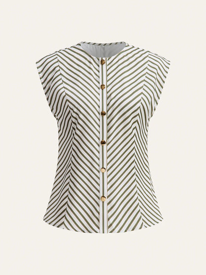 Striped Outfit Shirt with Belt