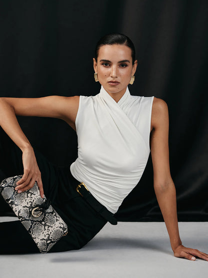 Cross Neck Elegant Top