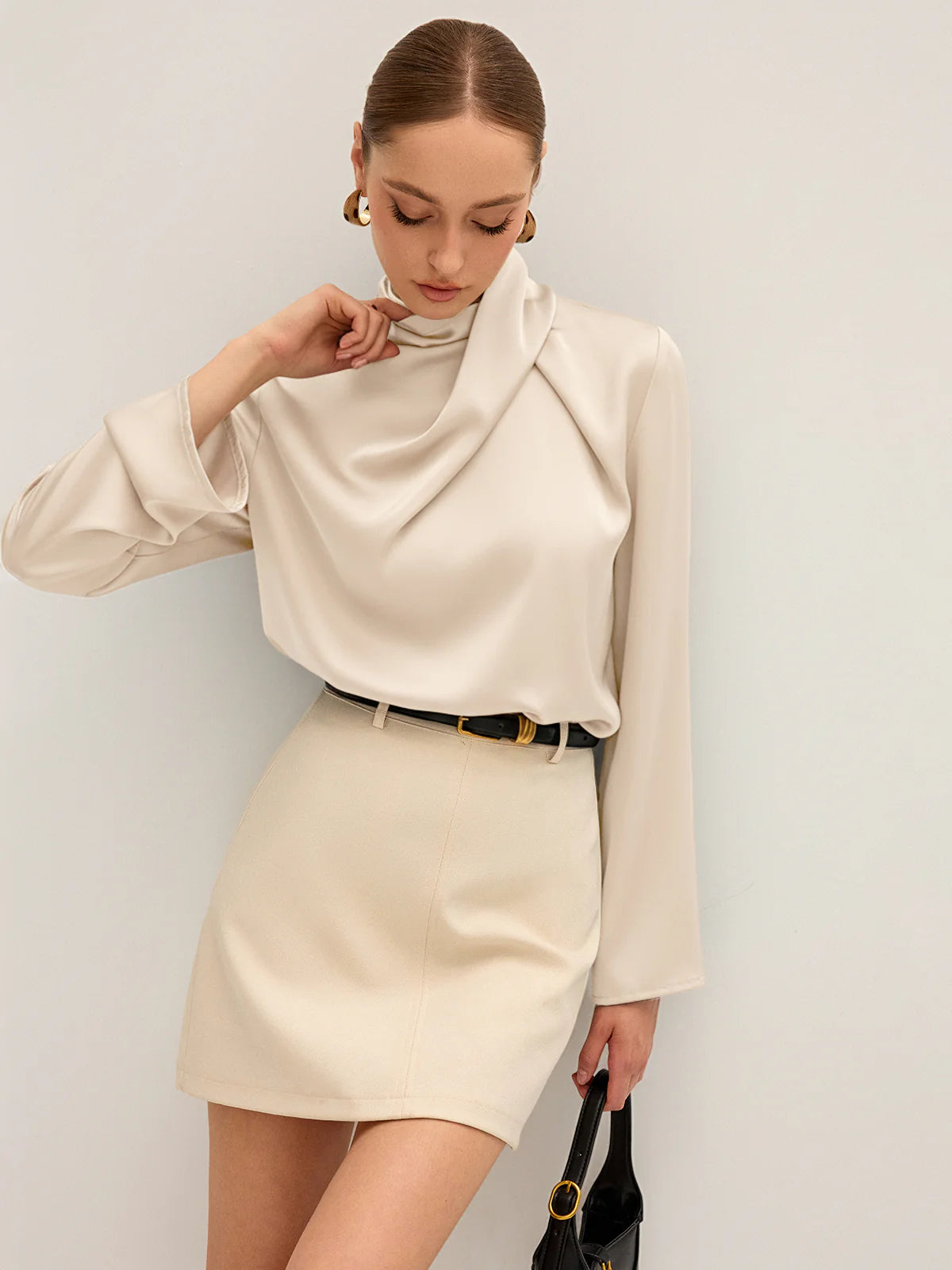 Satin Draped Blouse