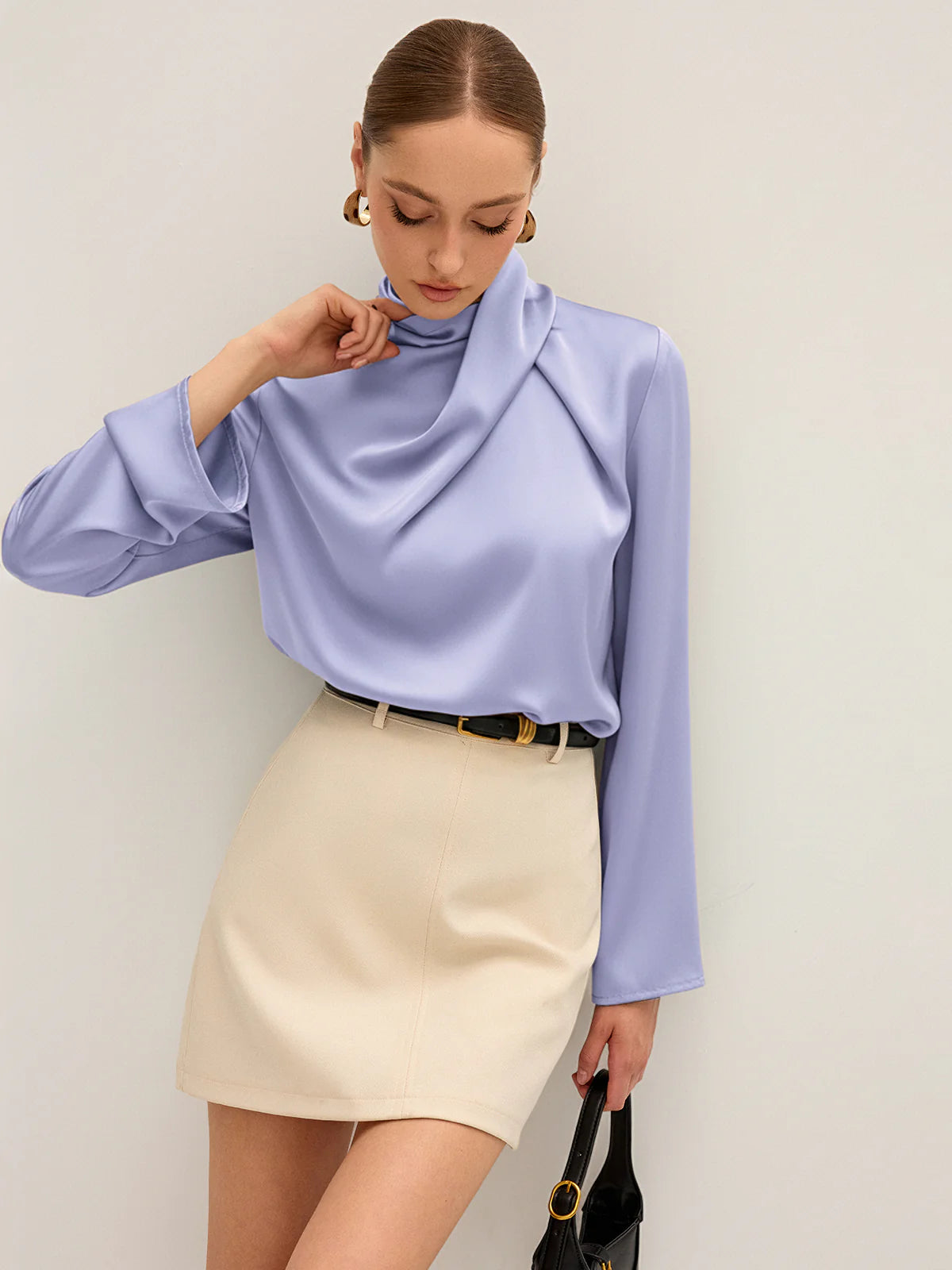Satin Draped Blouse