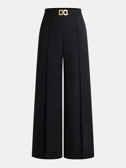 Elegant Pants with Metal Belt
