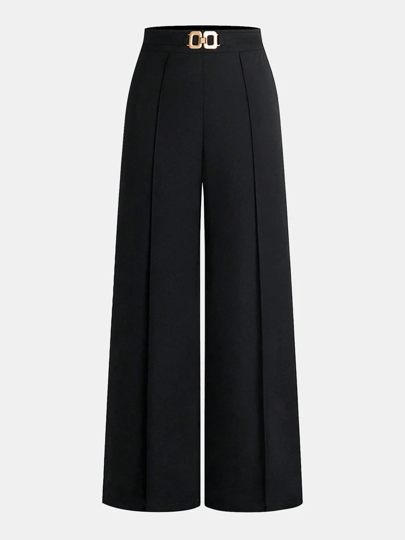 Elegant Pants with Metal Belt