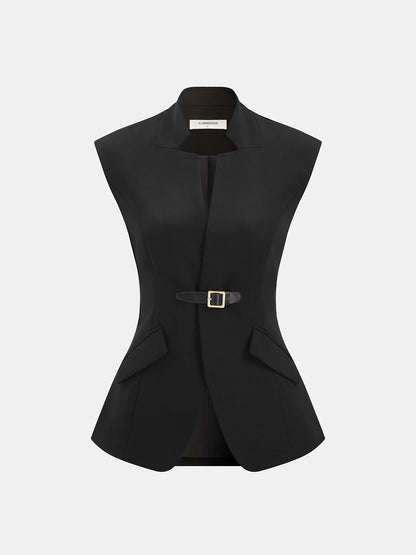 Buckle Detail Blazer Vest