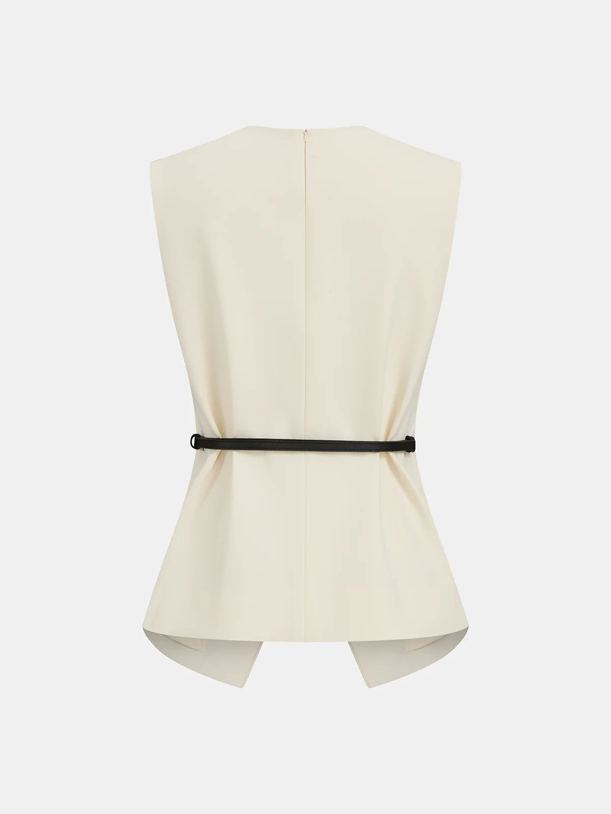 Sleeveless Belted Top with Pants Outfit