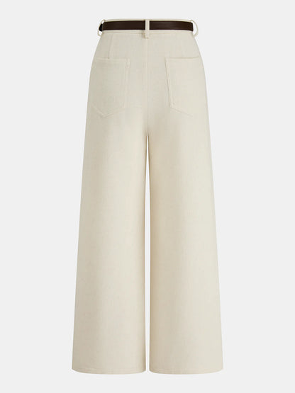 Belted Wide-Leg Pants