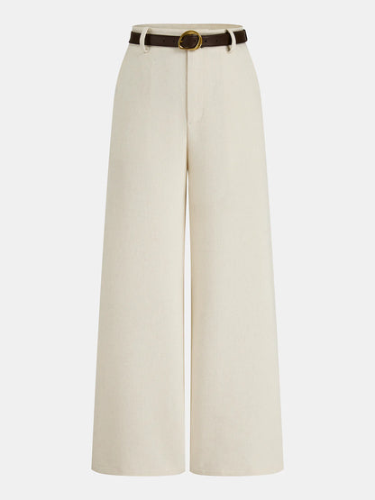 Belted Wide-Leg Pants