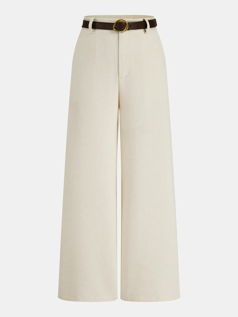 Belted Wide-Leg Pants