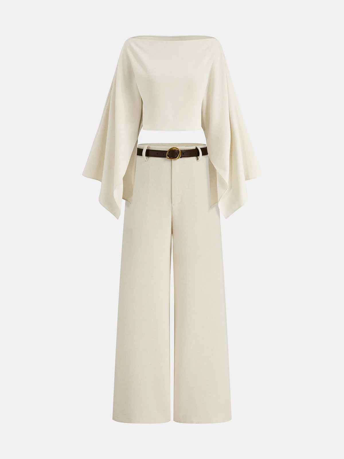 Belted Wide-Leg Pants