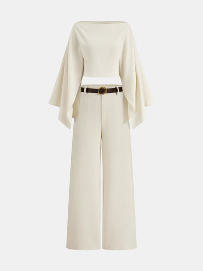 Belted Wide-Leg Pants