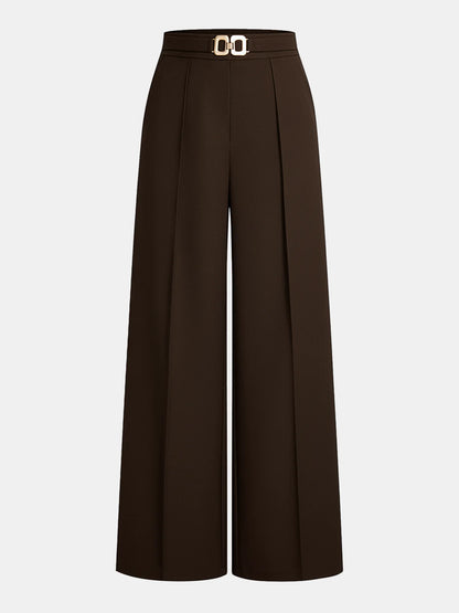 Elegant Pants with Metal Belt