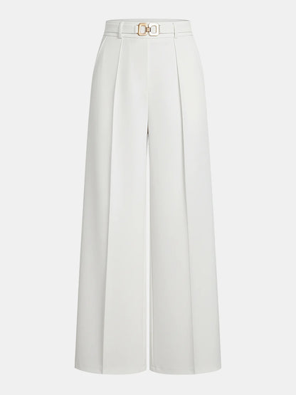 Elegant Pants with Metal Belt