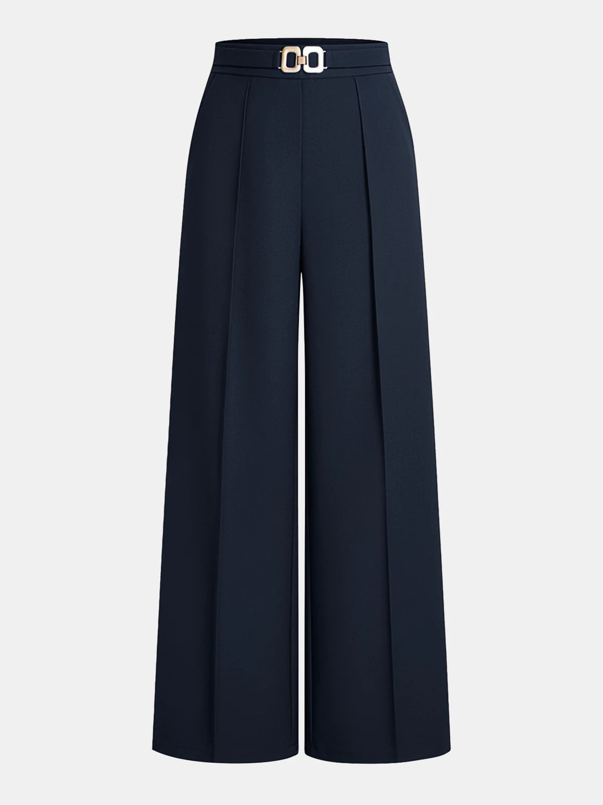 Elegant Pants with Metal Belt