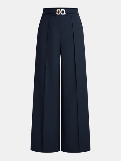 Elegant Pants with Metal Belt