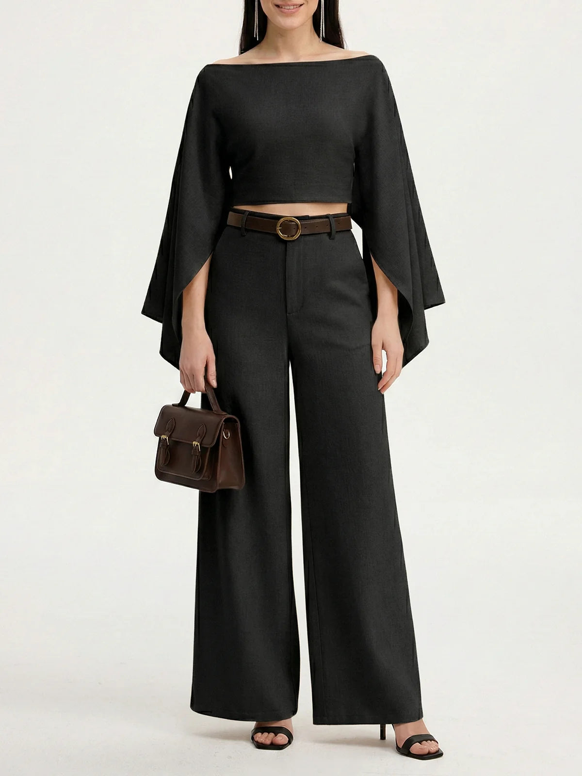 Belted Wide-Leg Pants