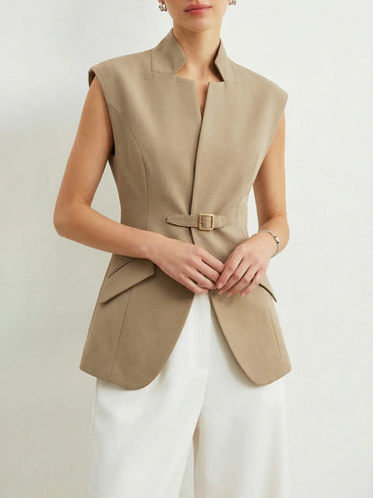 Buckle Detail Blazer Vest