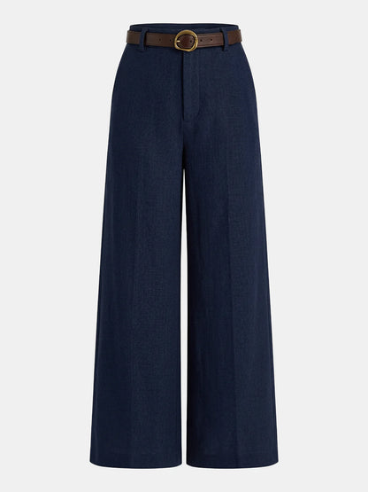 Belted Wide-Leg Pants