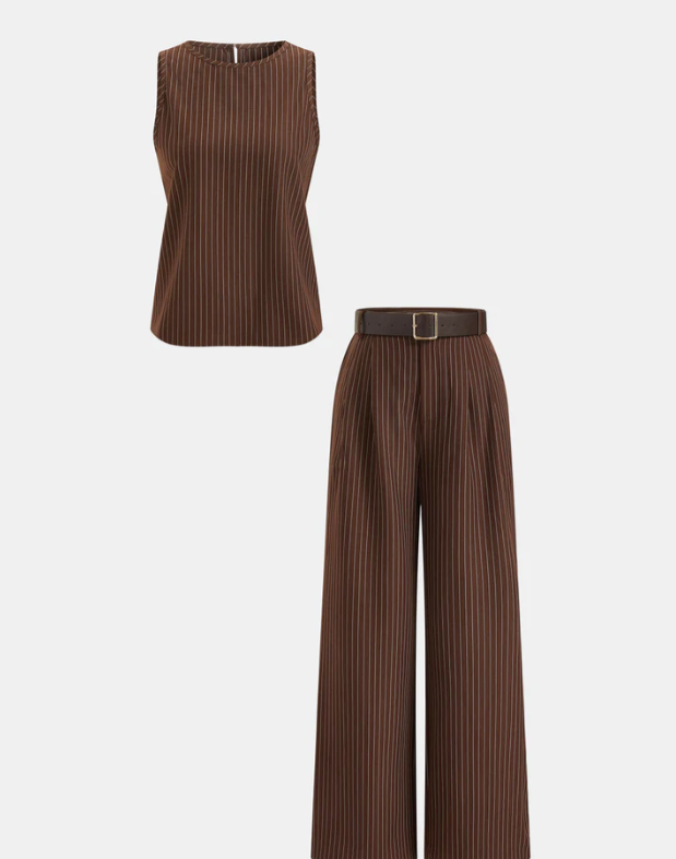 Pinstripe Outfit with Top and Pants