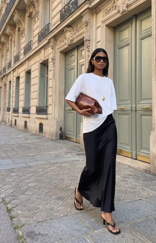 SATIN MAXI SKIRT