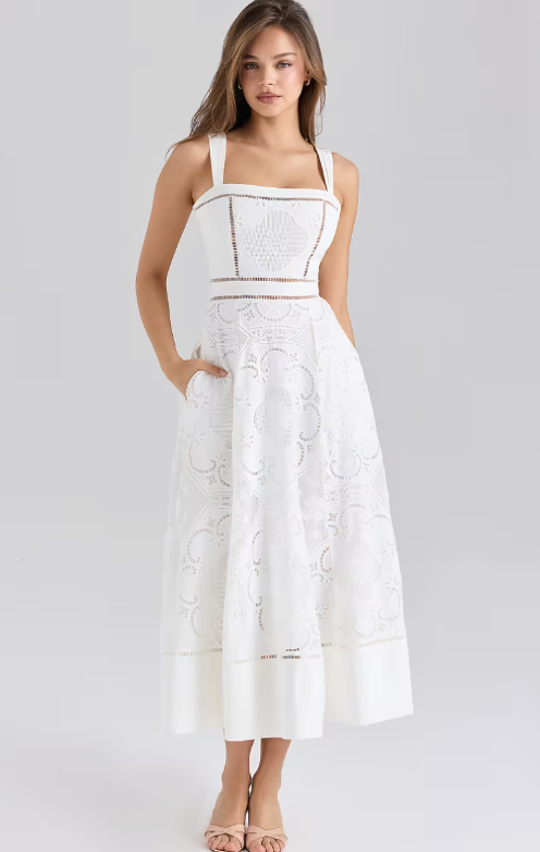 MIDI DRESS IN WHITE