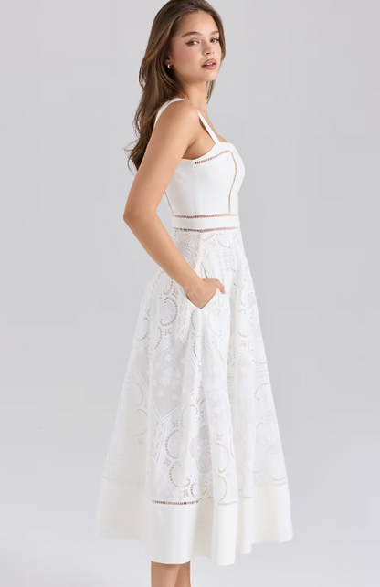 MIDI DRESS IN WHITE