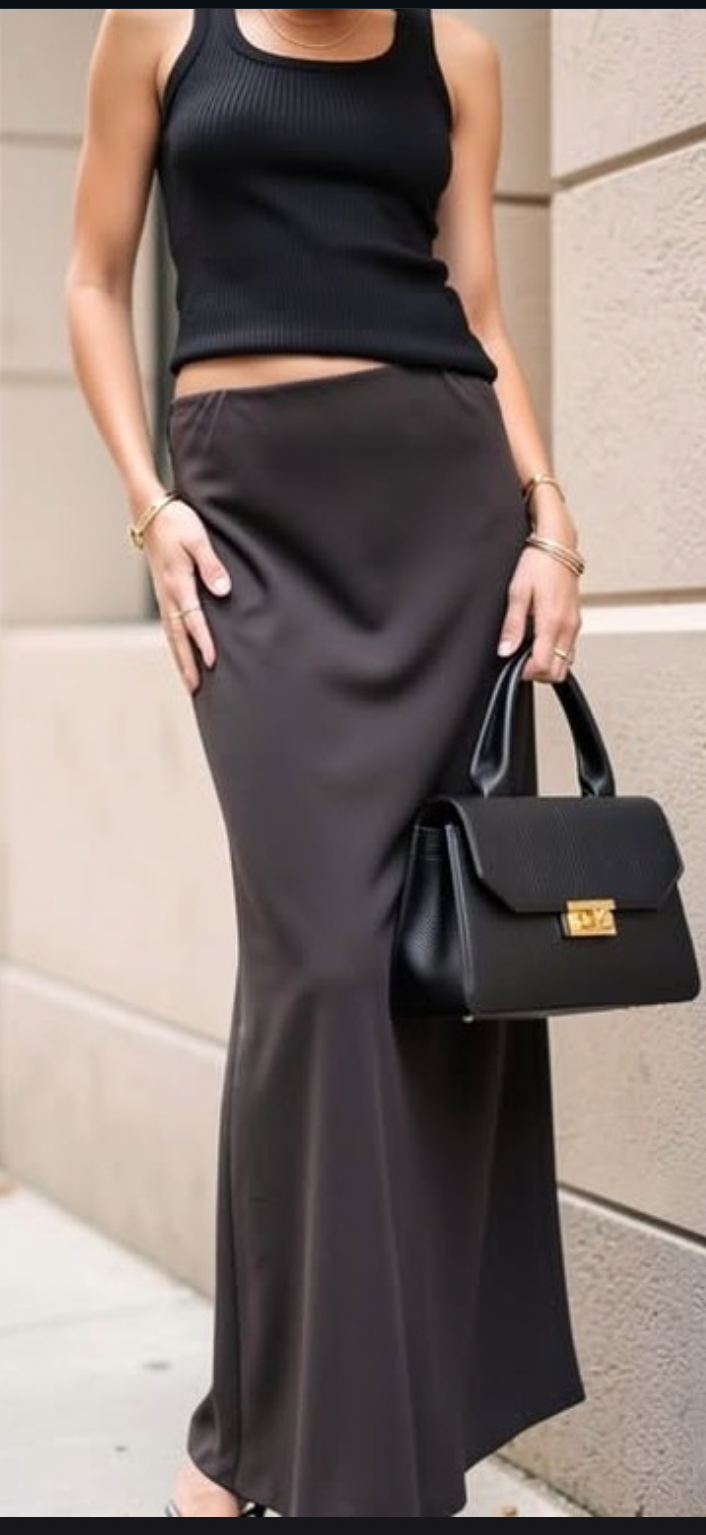 SATIN MAXI SKIRT