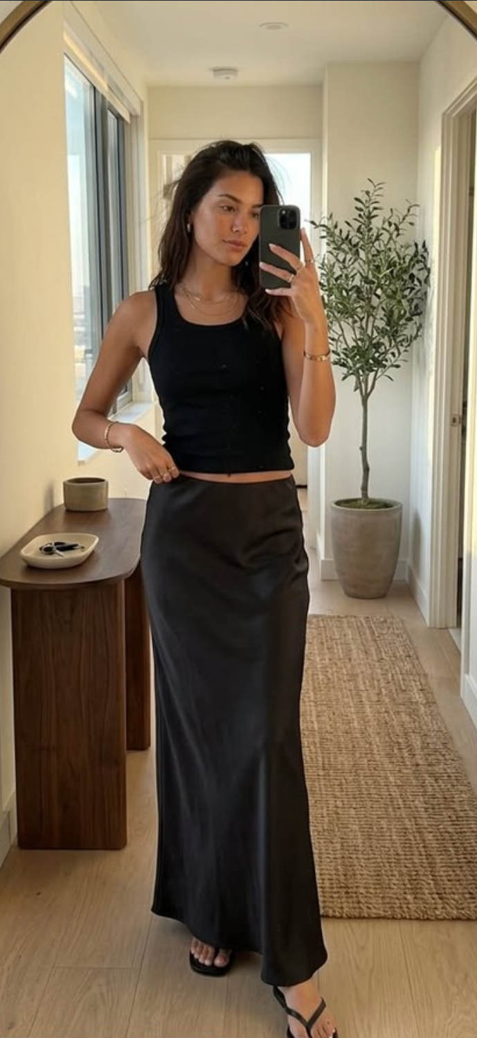 SATIN MAXI SKIRT