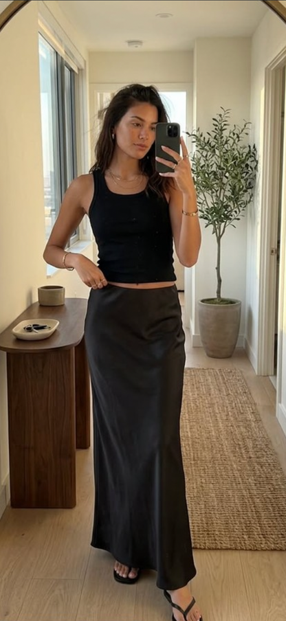 SATIN MAXI SKIRT